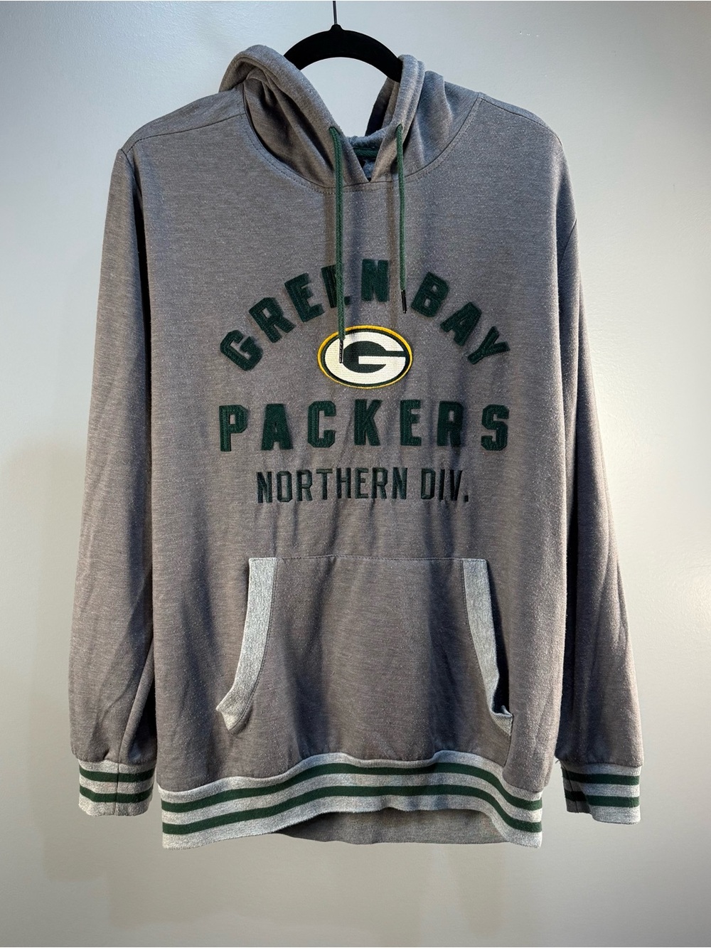 Green Bay Packers Hooded Pullover Sweater Soft Stretchy Fabric - Gray and Green